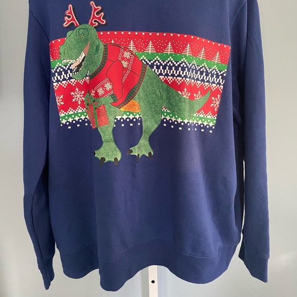 SOLD! Holiday Time: Ugly Dinosaur Sweater! Oversized! Size 3XL - Picture 3 of 8